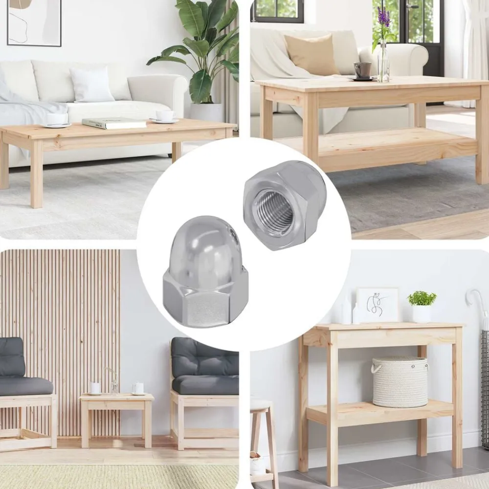 vidaXL Noix hexagonale Acorn 2 pcs Argenté m8 Métал