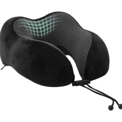 Linge-vidaXL Oreiller de Voyage pour le Cou Réglable 27 x 26 x 14 cm Noir