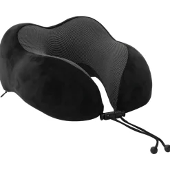 Linge-vidaXL Oreiller de Voyage pour le Cou Réglable 27 x 26 x 14 cm Noir