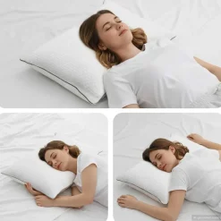 Linge-vidaXL Oreiller Shread Blanc 70 x 50 x 18 cm Mousse à mémoire de forme