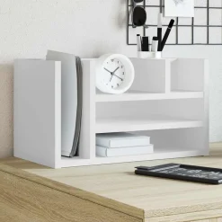 Fournitures De Bureau-vidaXL Organisateur de bureau 44,5x24x25 cm bois d'ingénierie Blanc