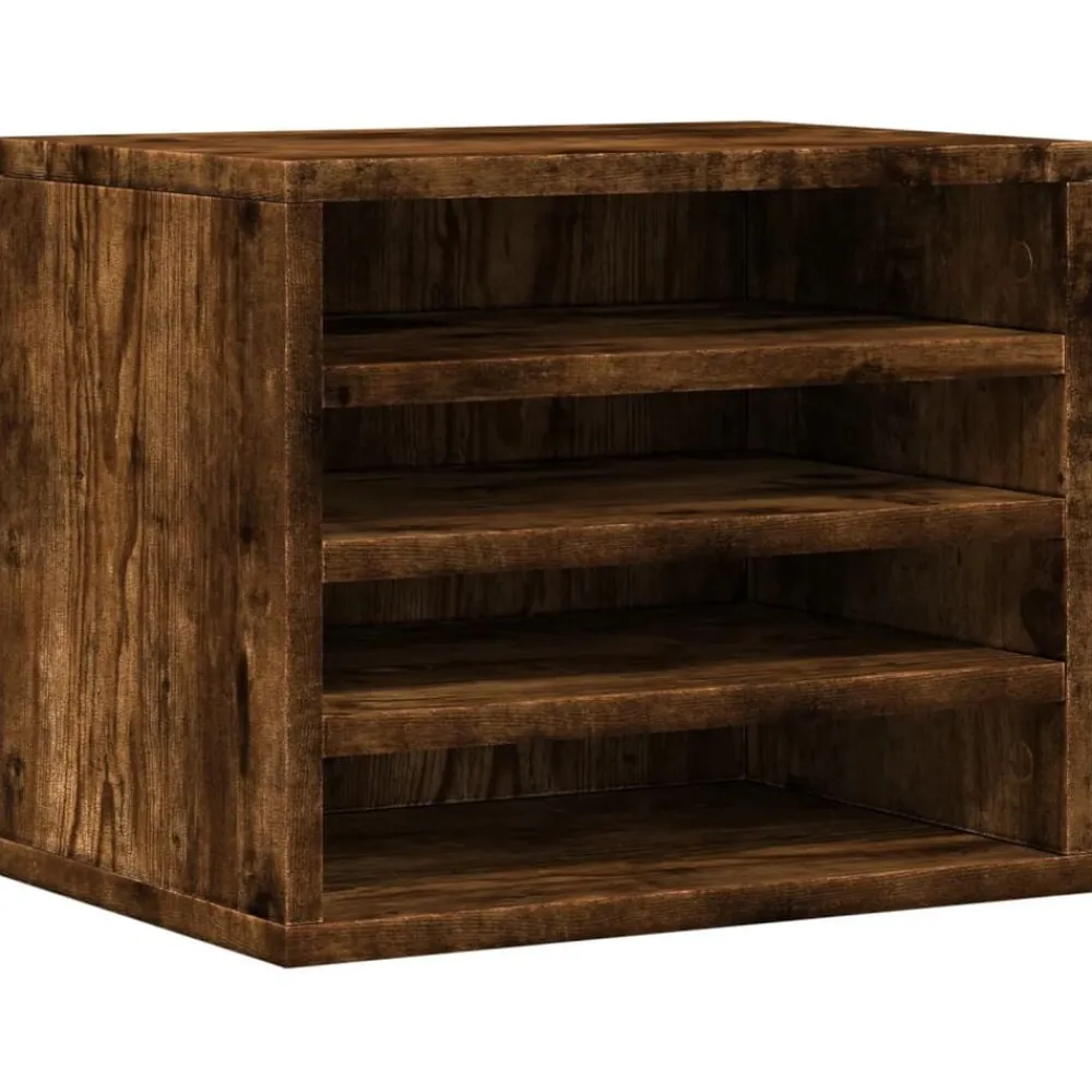 vidaXL Organisateur de bureau chêne fumé 36x26x29,5 cm
