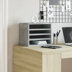 Fournitures De Bureau-vidaXL Organisateur de bureau 36x26x29,5 cm Gris béton