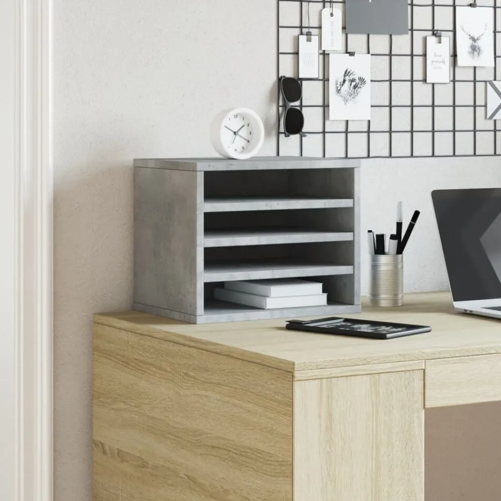 Fournitures De Bureau-vidaXL Organisateur de bureau 36x26x29,5 cm Gris béton