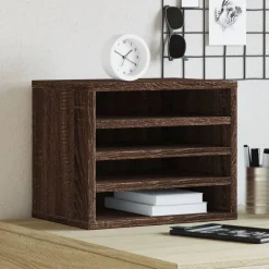 Fournitures De Bureau-vidaXL Organisateur de bureau chêne marron 36x26x29,5 cm Ch&ecirc;ne marron