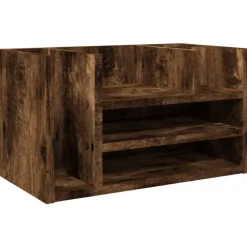 Fournitures De Bureau-vidaXL Organisateur de bureau chêne fumé 44,5x24x25 cm bois ingénierie Ch&ecirc;ne fumé