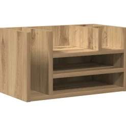 Fournitures De Bureau-vidaXL Organiseur de bureau Chêne noir 44,5 x 24 x 25 cm Ch&ecirc;ne noir