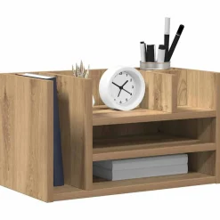 Fournitures De Bureau-vidaXL Organiseur de bureau Chêne noir 44,5 x 24 x 25 cm Ch&ecirc;ne noir