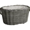 vidaXL Panier à bois de chauffage avec poignées 59x42x28 cm Gris Saule
