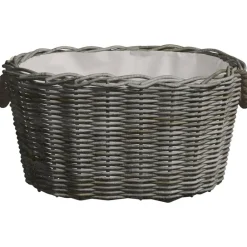 vidaXL Panier à bois de chauffage avec poignées 59x42x28 cm Gris Saule