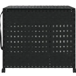 vidaXL Panier à linge avec roulettes 66x35x60 cm résine tressée