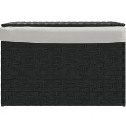 Produits Ménagers-vidaXL Panier à linge avec couvercle 55,5x35x34 cm résine tressée Noir