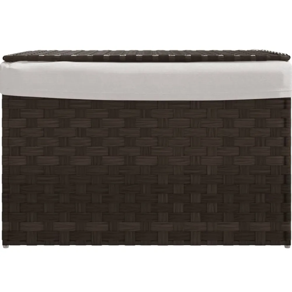 vidaXL Panier à linge avec couvercle résine tressée
