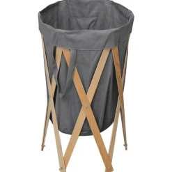 vidaXL Panier à linge pliable Bois et tissu