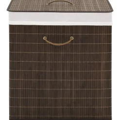 vidaXL Panier à linge rectangulaire Bambou