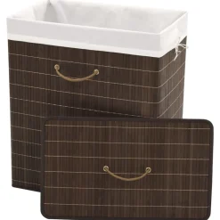 vidaXL Panier à linge rectangulaire Bambou