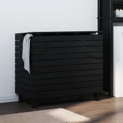 vidaXL Panier à linge 88,5x44x76 cm bois massif de pin