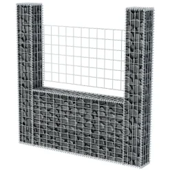 vidaXL Panier de gabion en forme de U Acier galvanisé 160x20x150 cm