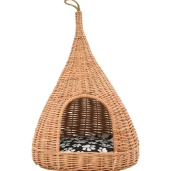 Articles Pour Animaux De Compagnie-vidaXL Panier pour chats avec coussin 40x60 cm Saule Naturel