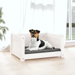 Articles Pour Animaux De Compagnie-vidaXL Panier pour chien 55,5 x 45,5 x 28 cm Bois de pin massif Blanc
