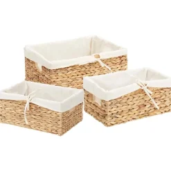 vidaXL Paniers de rangement 3 pcs Naturel Jacinthe d'eau