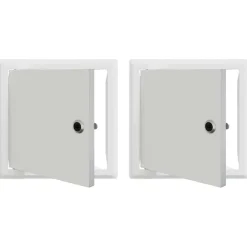 Matériaux De Construction-vidaXL Panneau d'Accès 2 pcs Blanc 23 x 23 x 3 cm Acier