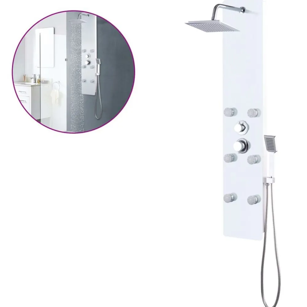 vidaXL Panneau de douche Verre 25 x 44,6 x 130 cm