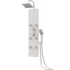 Plomberie-vidaXL Panneau de douche Verre 25x47,5x130 cm Blanc