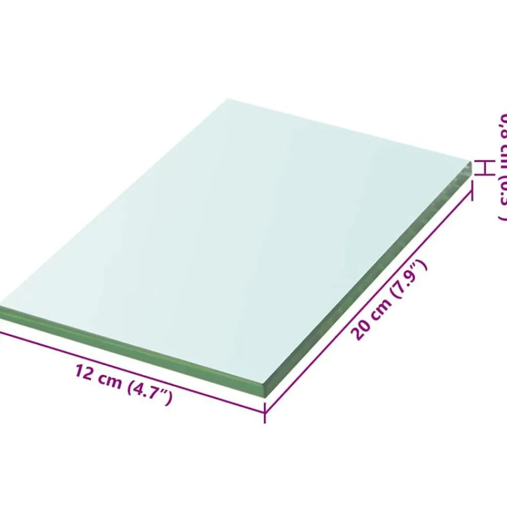 Étagères-vidaXL Panneau pour étagère Verre transparent 20 x 12 cm