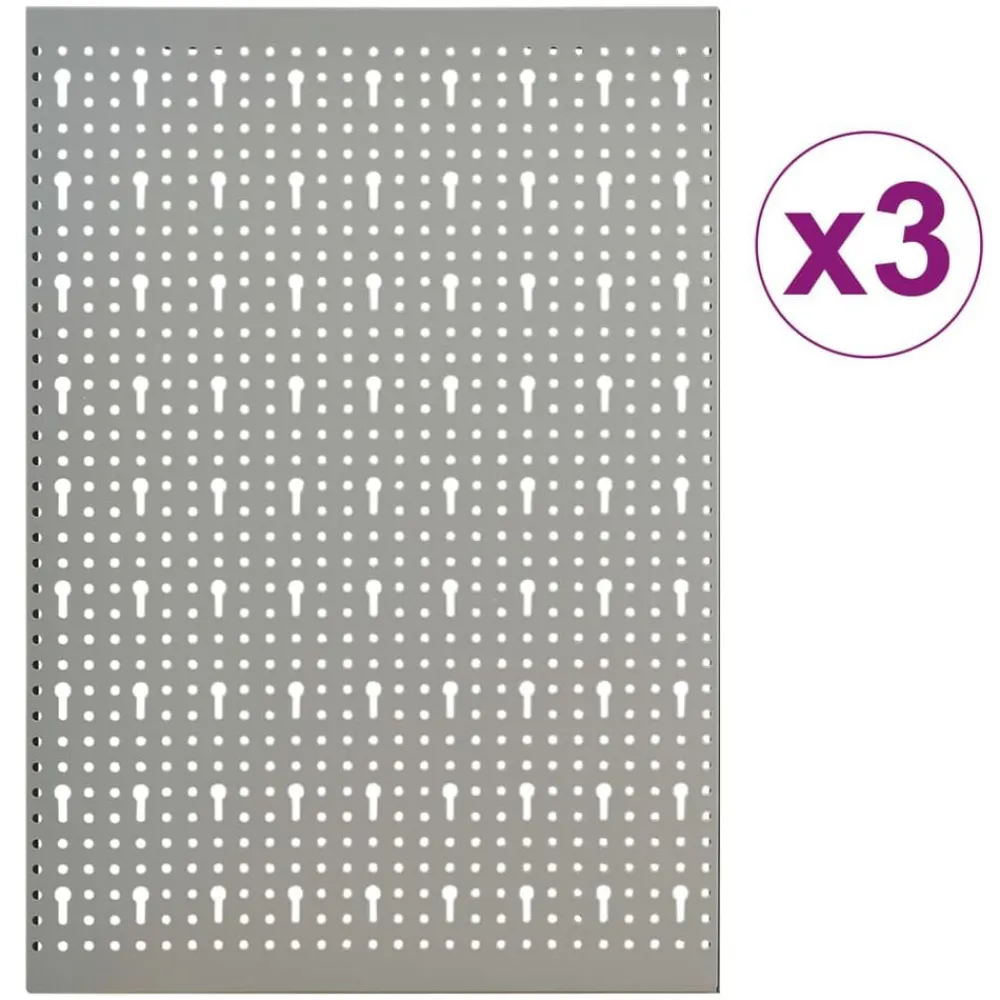 Accessoires De Quincaillerie-vidaXL Panneaux à chevilles muraux 3 pcs 40x58 cm Acier