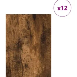 Arts & Loisirs-vidaXL Panneaux décoratifs 12 pcs Chêne fumé 15 x 21 x 0,27 cm Ch&ecirc;ne fumé