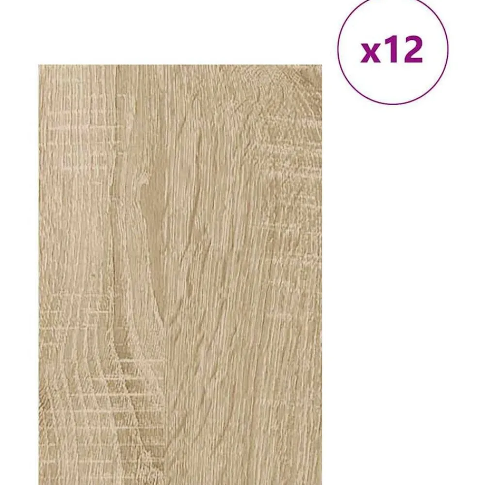 Arts & Loisirs-vidaXL Panneaux décoratifs 12 pcs Chêne Sonoma 40 x 60 x 0,27 cm Chêne sonoma