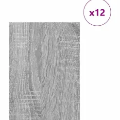 Arts & Loisirs-vidaXL Panneaux décoratifs 12 pcs Gris Sonoma 15 x 21 x 0,27 cm Sonoma gris