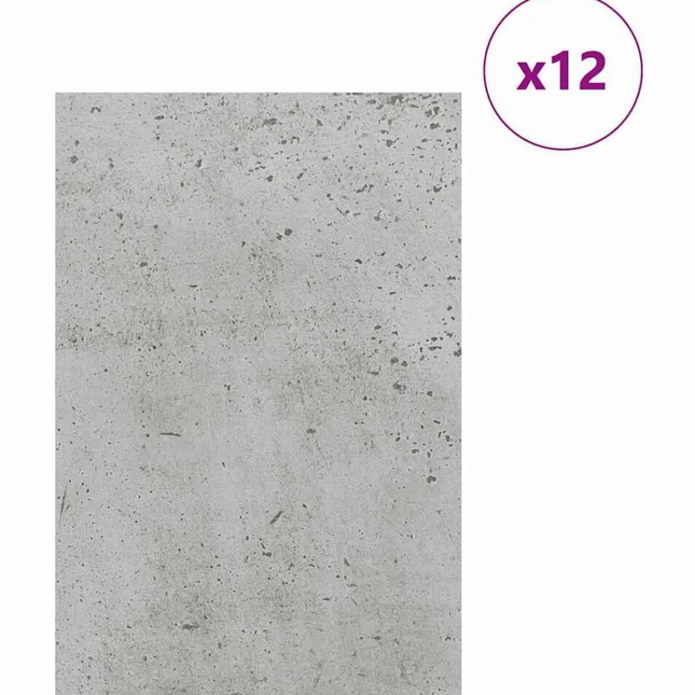 Arts & Loisirs-vidaXL Panneaux décoratifs 12 pcs 40 x 60 x 0,27 cm Gris béton