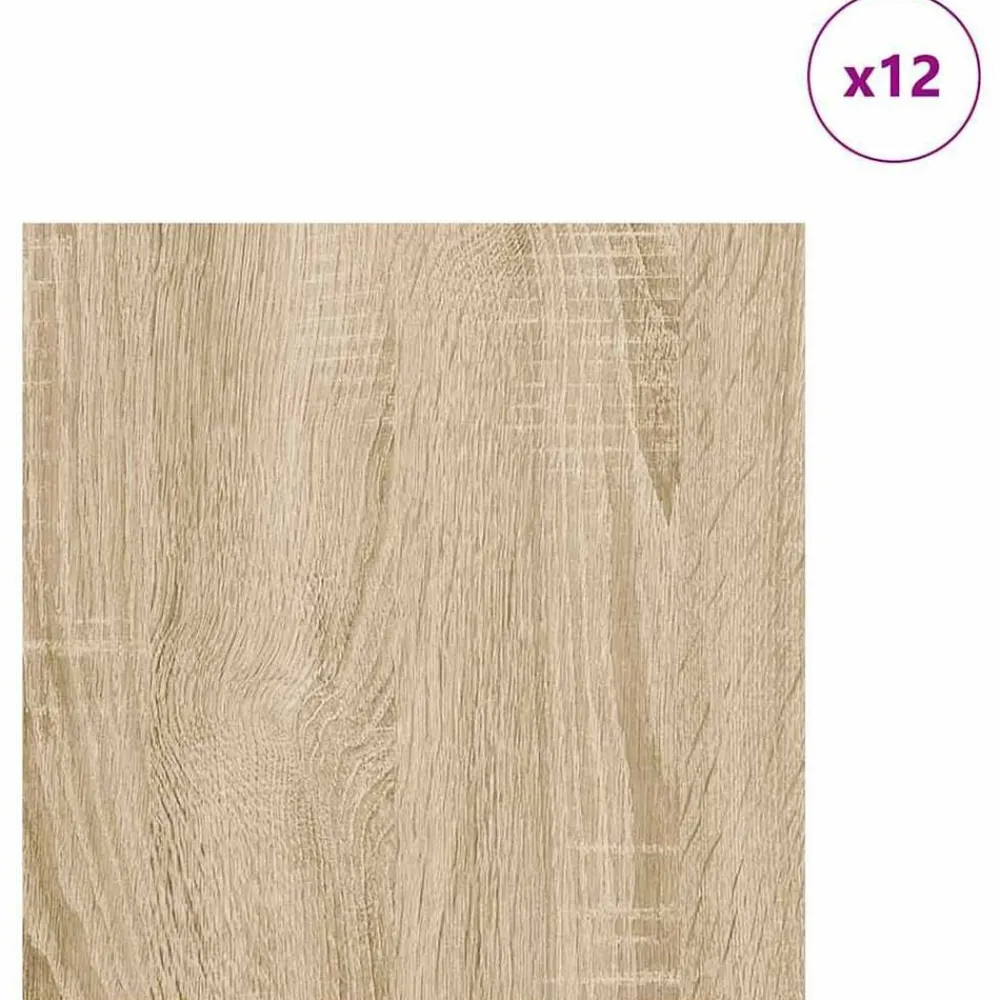 Arts & Loisirs-vidaXL Panneaux décoratifs 12 pcs Chêne Sonoma 30 x 30 x 0,27 cm Chêne sonoma