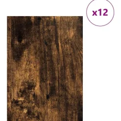 vidaXL Panneaux décoratifs 12 pcs Chêne fumé 30 x 42 x 0,27 cm