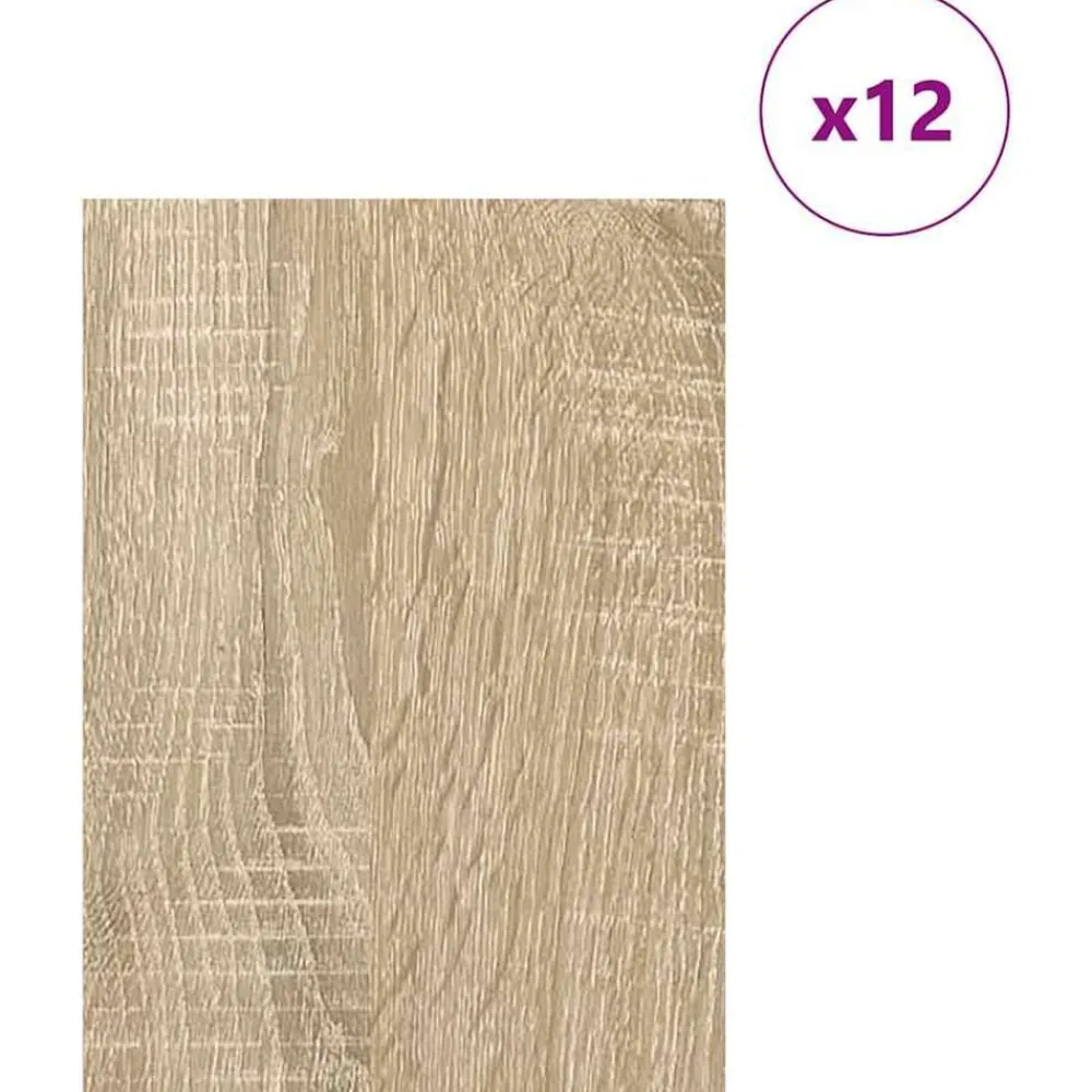 Arts & Loisirs-vidaXL Panneaux décoratifs 12 pcs Chêne Sonoma 21 x 30 x 0,27 cm Chêne sonoma