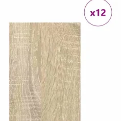 Arts & Loisirs-vidaXL Panneaux décoratifs 12 pcs Chêne Sonoma 15 x 21 x 0,27 cm Ch&ecirc;ne sonoma