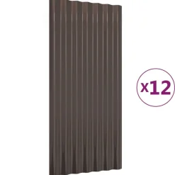Matériaux De Construction-vidaXL Panneaux de toit 12 pcs Acier galvanisé 80x36 cm Marron