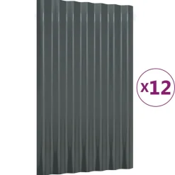 Matériaux De Construction-vidaXL Panneaux de toit 12 pcs Acier galvanisé 60x36 cm Anthracite