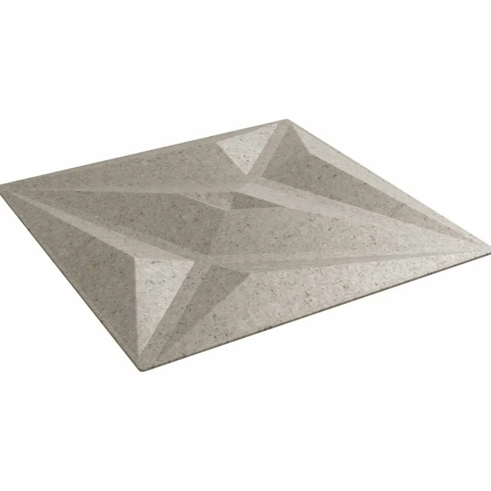 vidaXL Panneaux muraux 48 pcs Béton Étoile 50 x 50 cm Mousse XPS