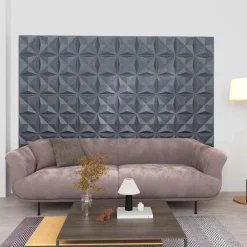 vidaXL Panneaux muraux 24 pcs Origami Gris 50 x 50 cm Mousse XPS