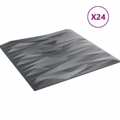 Matériaux De Construction-vidaXL Panneaux muraux 24 pcs 50 x 50 cm Mousse XPS Gris Pierre