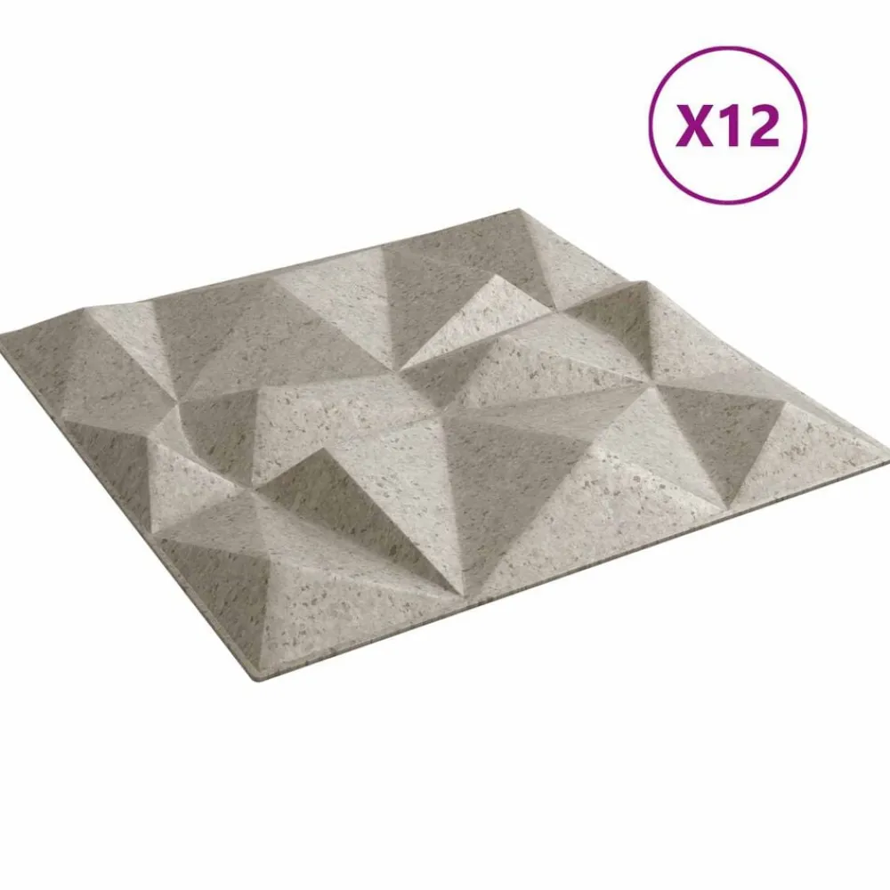Matériaux De Construction-vidaXL Panneaux muraux 12 pcs 50 x 50 cm Mousse XPS Béton Diamant