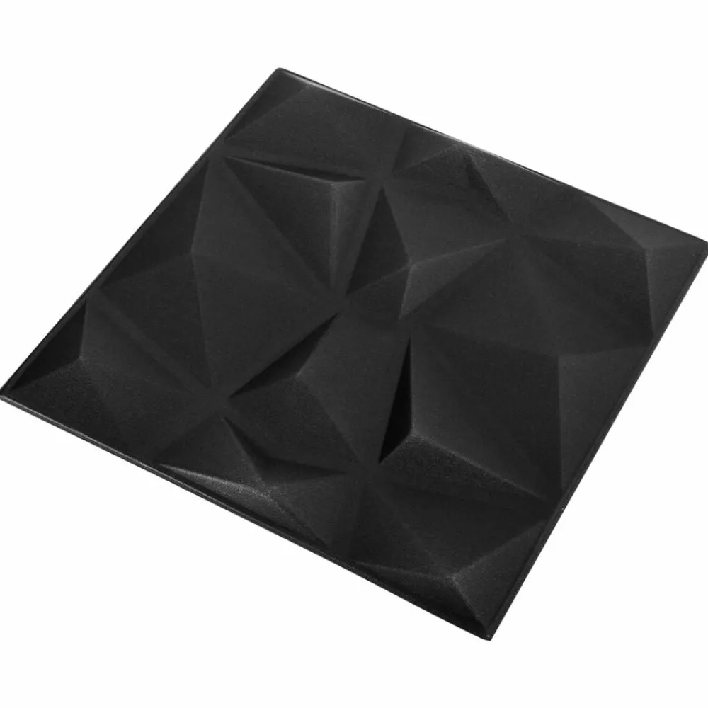 Matériaux De Construction-vidaXL Panneaux muraux 24 pcs 50 x 50 cm Mousse XPS Noir diamant