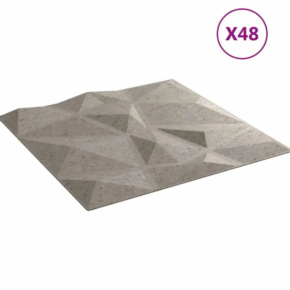 vidaXL Panneaux muraux 48 pcs 50 x 50 cm Mousse XPS