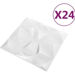 Matériaux De Construction-vidaXL Panneaux muraux 24 pcs 50 x 50 cm Mousse XPS Blanc diamant