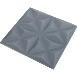 vidaXL Panneaux muraux 48 pcs Origami Gris 50 x 50 cm Mousse XPS