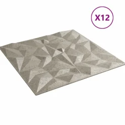 Matériaux De Construction-vidaXL Panneaux muraux 12 pcs 50 x 50 cm Mousse XPS Béton Améthyste