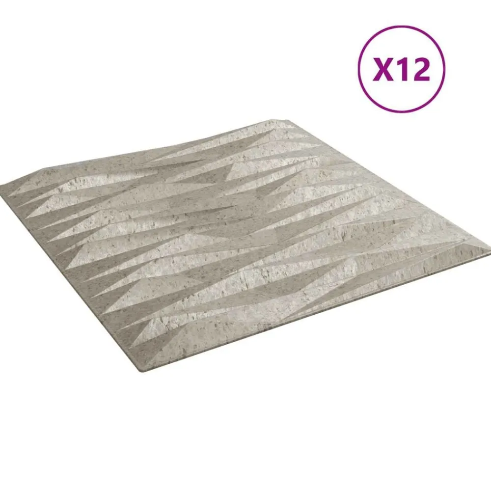 Matériaux De Construction-vidaXL Panneaux muraux 12 pcs 50 x 50 cm Mousse XPS Béton Pierre